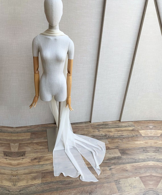 Silk scarf, Soft Silk chiffon long wedding scarf, Delicate Sheer wrap for special occasion, Bridal Scarf Shawl for neck shoulders or sash