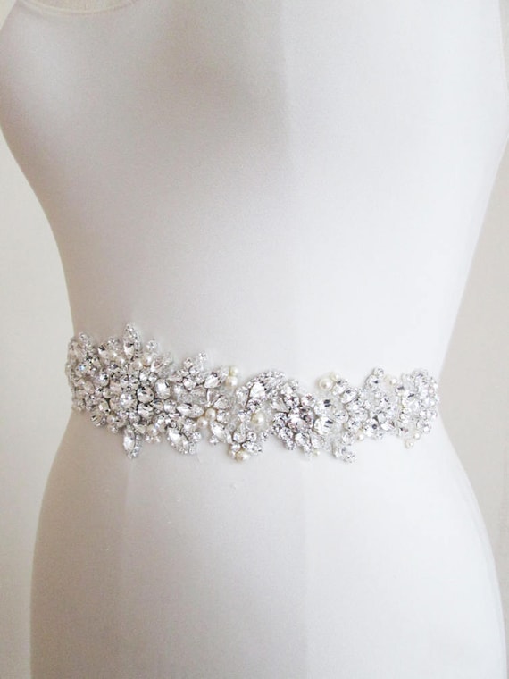 Exquisite fine crystal bridal belt, Wedding belt, Rhinestone and pearl bridal belt in gold, rose gold or silver, Crystal belt sash