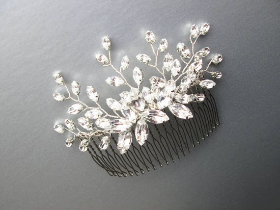 Premium Quality European Crystal hair comb, Bridal crystal hair comb, Rhinestone bridal comb, Sparkly bridal headpiece, Wedding hair comb