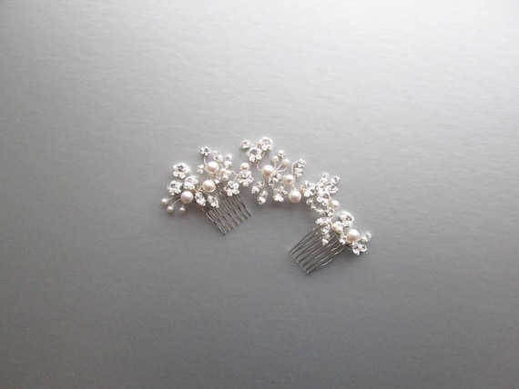 Crystal and pearl hair vine, Bridal comb, Wedding hair comb hair vine, Crystal and pearl hair comb, Bridal comb in gold or silver