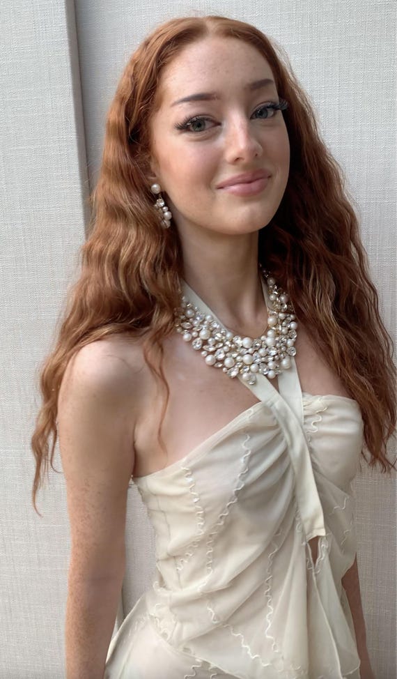 Large pearl necklace, Bridal and special occasion crystal pearl bib necklace, Fine cultured freshwater pearls and premium quality crystal