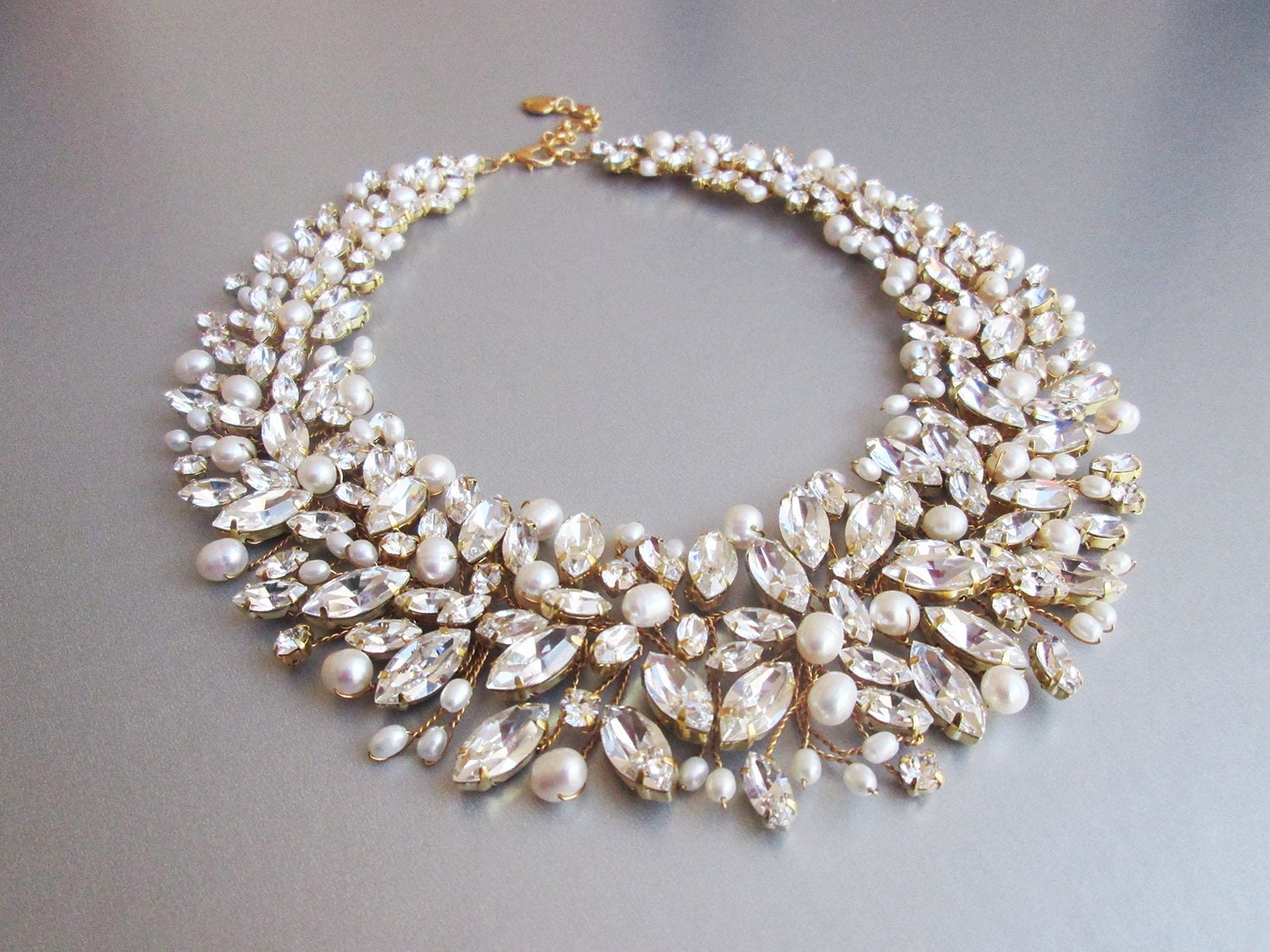 Gemma Pearl Crystal Necklace – WAR Chest Boutique