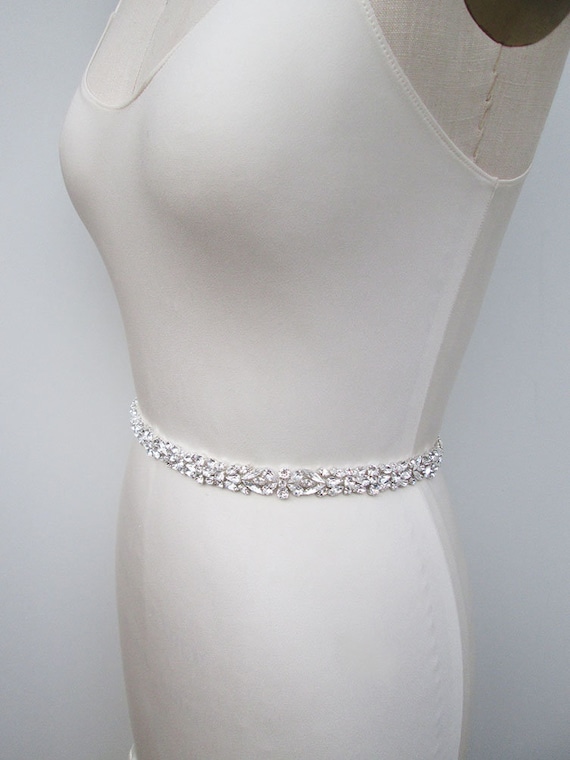 Premium European Crystal bridal belt sash, Bridal crystal belt, Wedding belt, Silver bridal rhinestone belt, Fitted belt with clasp closure