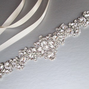 Bridal belt, Bridal belt sash, Crystal belt in silver or gold, Wedding belt, Waist sash, Premium European Crystal, Rhinestone bridal sash image 6