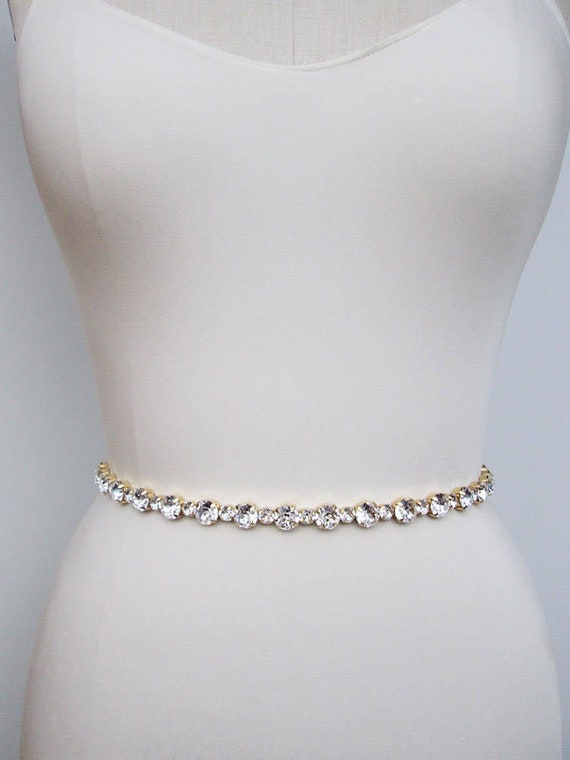 Bridal belt, Bridal belt, Bridal belt sash, Simple bridal belt, Crystal wedding belt, Rhinestone belt in gold or silver