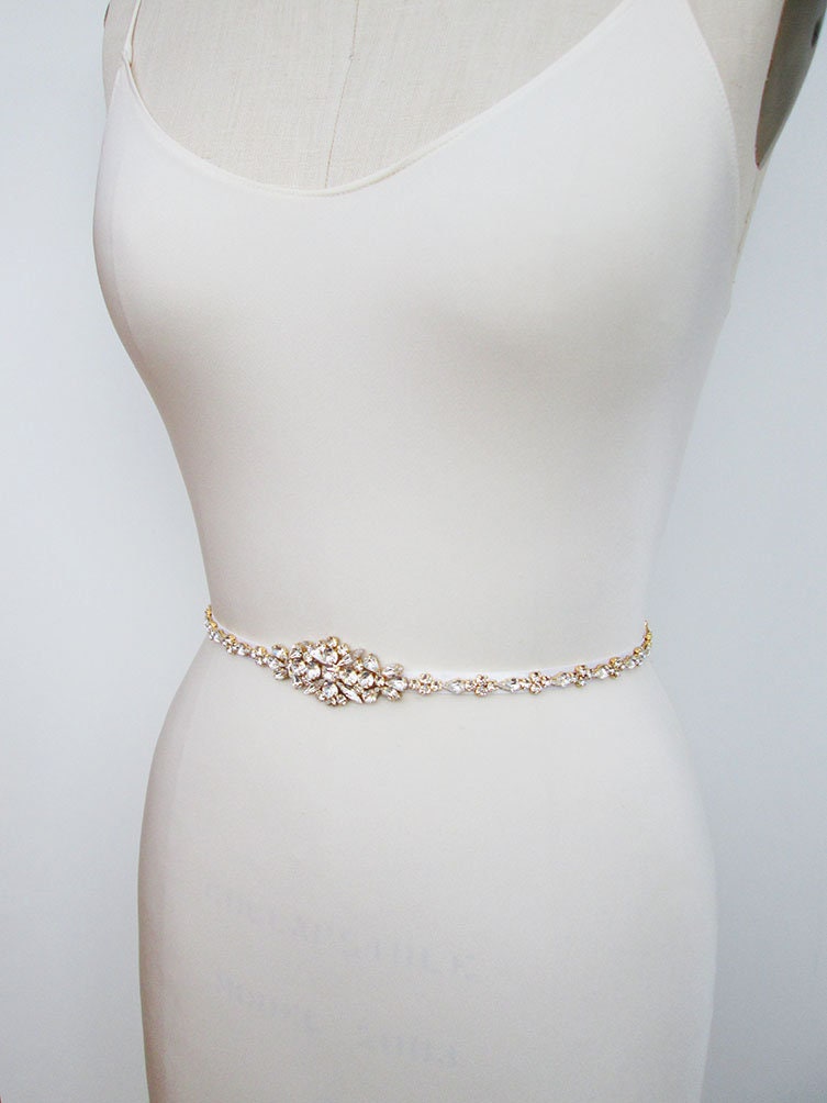 Bridal Belt Crystal Skinny Bridal Belt Sash Wedding Belt - Etsy Singapore