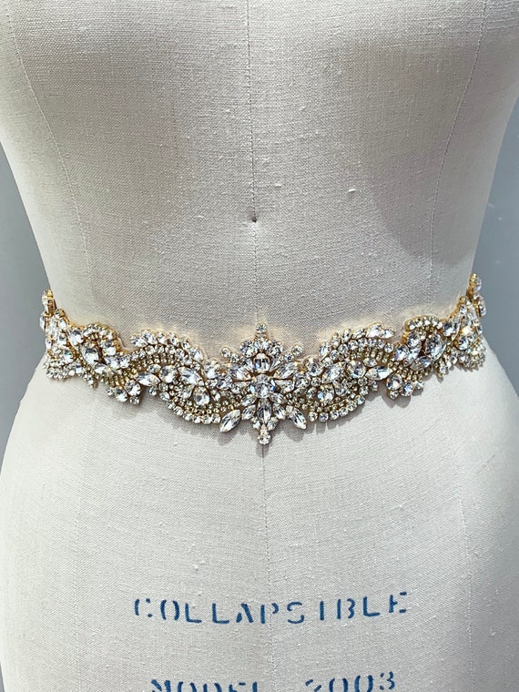 Gold Dragon belt, Exquisite Premium European Crystal Bridal belt sash, Crystal belt in silver gold, Clasp closure wedding belt Fitted belt