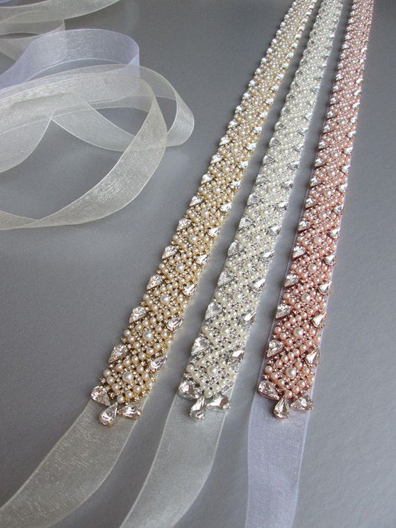 Bridal belt, Bridal belt sash, Bridal crystal belt sash, Wedding crystal belt, Crystal and pearl bridal belt in gold, silver, rose gold