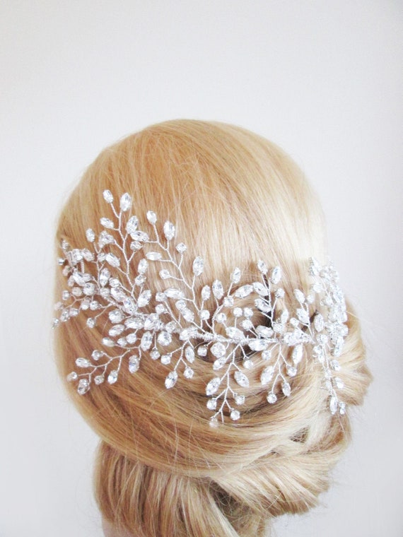 Premium European Crystal hair vine, Crystal Headband, Bridal hair vine, Silver bridal headband, Wedding headpiece, Bridal crystal hair vine