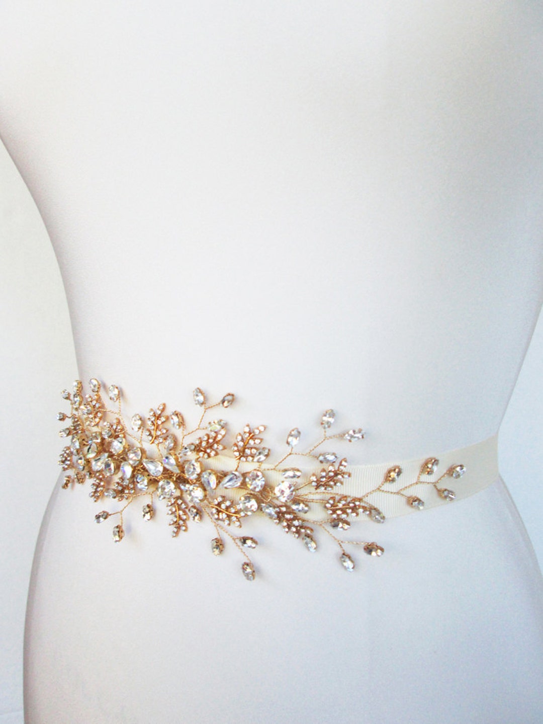 Turquoise Rhinestone Belt Gold Rhinestone Wedding Belts Dress
