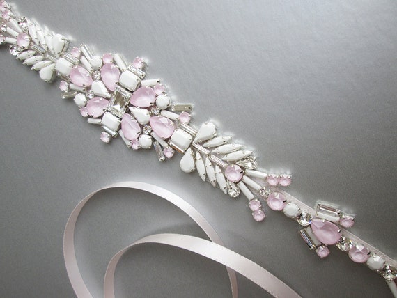 Bridal belt, Ice pink wedding belt, Bridal belt sash, Crystal belts sashes, Bridal belt, Bridal beaded rhinestone belt, Bridal crystal sash