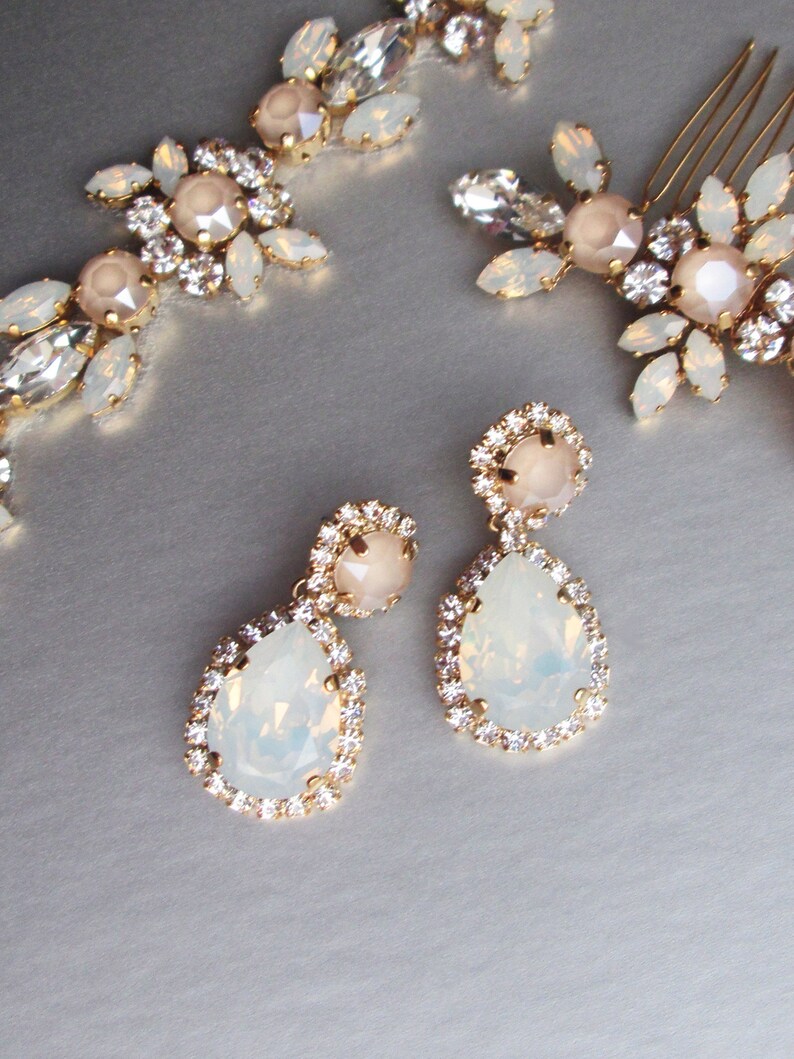 Pastel Toned Crystal Earrings main image 1