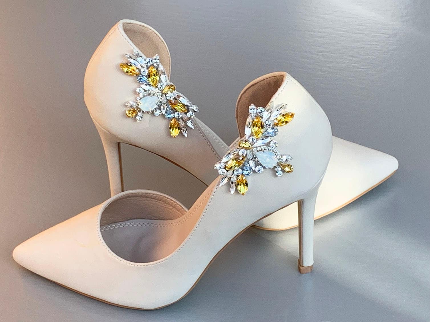 Champagne Shoe clips, Bridal shoe clips, Premium European