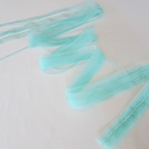 Bridal belt, Bridal belt sash, Organza ribbon bridal crystal sash belt in aqua blue, Crystal wedding belt sash,
