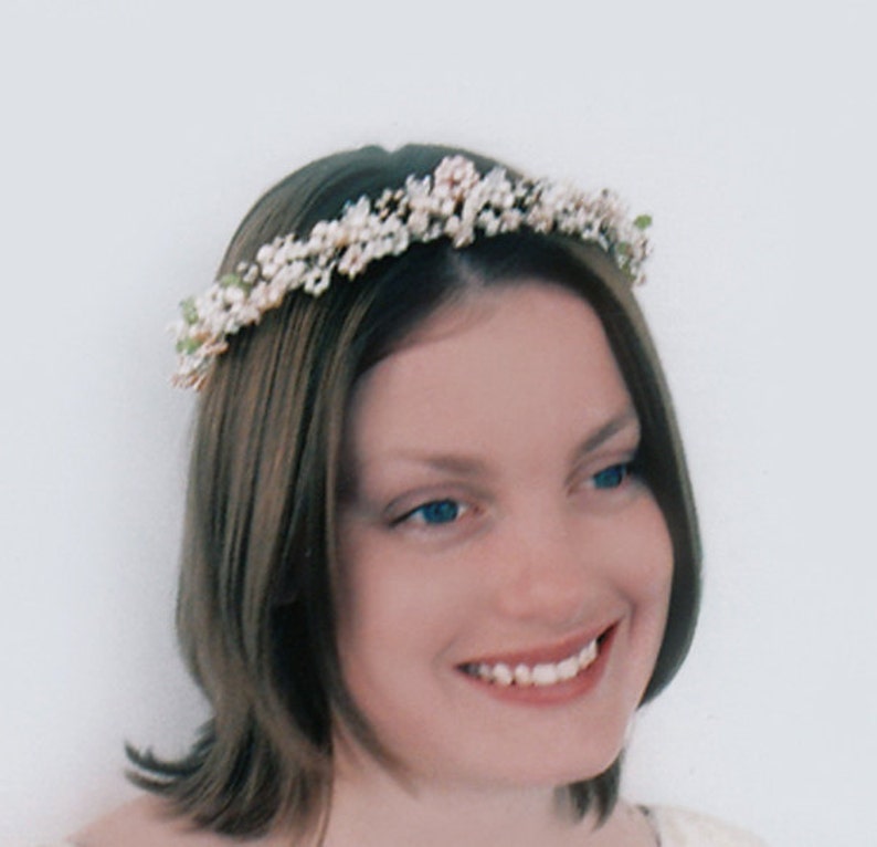 Bridal pearl headband Pearl and crystal headband wreath | Etsy