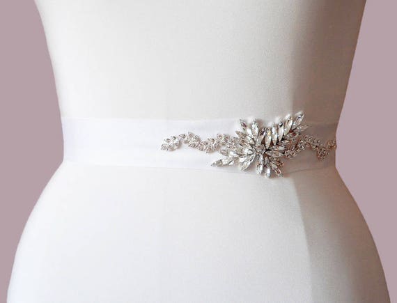 Bridal belt, Bridal belt sash, Bride Flower Girl Bridesmaids, Beaded rhinestone bridal sash belt, Wedding belt sash, As seen in Ebony