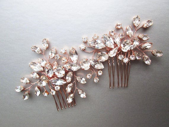 Rose gold crystal hair vine, Bridal comb, Wedding hair vine, Crystal hair comb, Bridal comb hair vine in gold, rose gold, silver