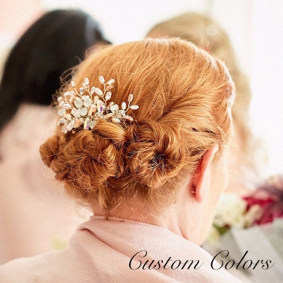 Custom crystal hair comb Amazon.com : Latious Crystal Wedding Hair Comb Silver  main image 4