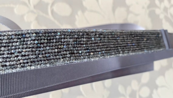 Bridal belt, Blue Labradorite Gemstone bridal belt sash, Something blue Wedding belt, Silver bridal belt sash, Beaded bridal belt