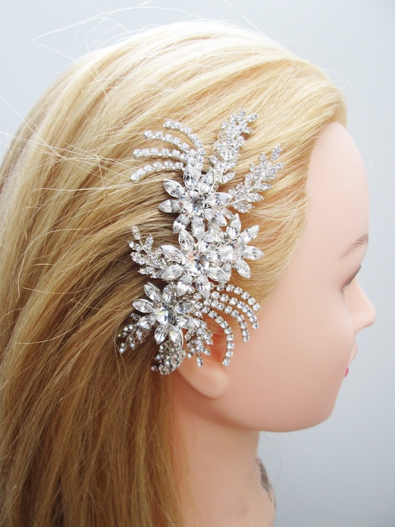 Crystal hair comb, Bridal crystal hair comb, Rhinestone bridal comb, Sparkly bridal headpiece, Wedding comb, Gatsby Bridal comb