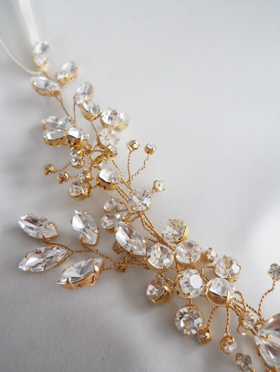 Crystal hair vine, Crystal Headband, Bridal hair vine, Bridal headband, Wedding headpiece, Bridal crystal hair vine