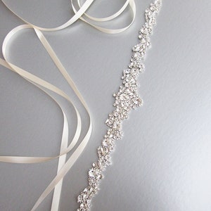 Bridal belt, Bridal belt sash, Crystal belt in silver or gold, Wedding belt, Waist sash, Premium European Crystal, Rhinestone bridal sash image 8