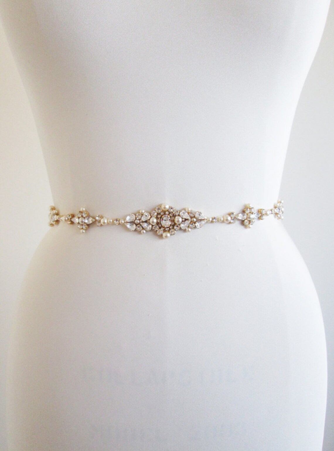 Bridal belt Swarovski bridal belt sash Wedding belt in Gold Etsy