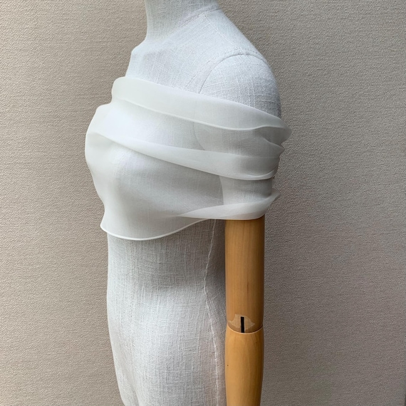 Silk Organza shoulder wrap, Wedding shoulder cover up, special occasion shoulder cover, off the shoulder