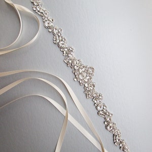 Bridal belt, Bridal belt sash, Crystal belt in silver or gold, Wedding belt, Waist sash, Premium European Crystal, Rhinestone bridal sash image 9