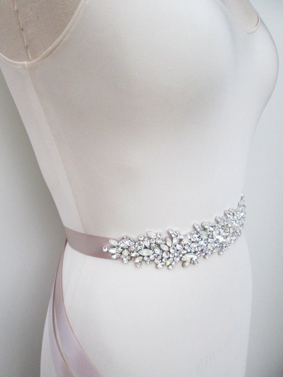 Bridal belt, Opal bridal belt, Crystal belt sash in gold, silver, Wedding belt, Waist sash, Opal bridal belt, Rhinestone crystal belt