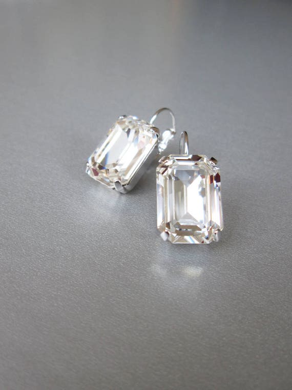 Crystal bridal earrings, Drop earrings, Rhinestone earrings in gold or silver, Drop earrings, Wedding earrings
