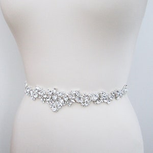Bridal belt, Bridal belt sash, Crystal belt in silver or gold, Wedding belt, Waist sash, Premium European Crystal, Rhinestone bridal sash image 5