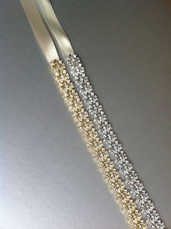 Bridal belt, Bridal crystal belt sash, Bridal belt in gold or silver, Rhinestone wedding belt sash, Waist sash beaded rhinestone belt