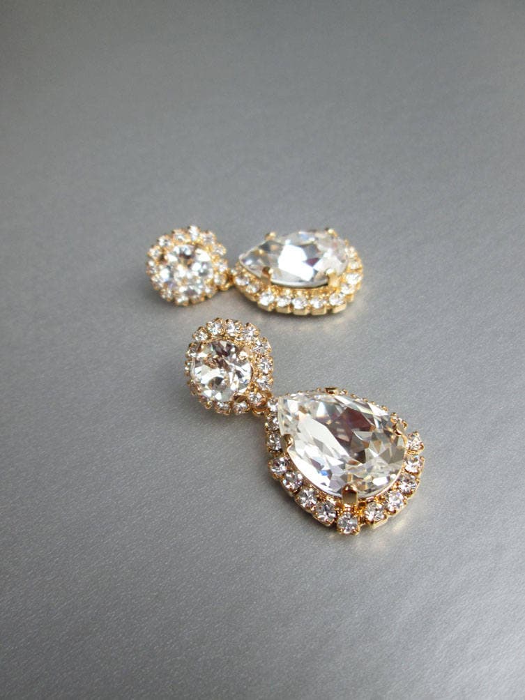 Bridal crystal earrings, Premium Quality European Crystal bridal ...