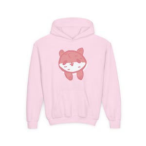 Kids Graphic Hoodie, Pink Corgi Front and Banana Back Print, Youth Pullover 画像 5