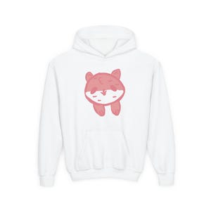 Kids Graphic Hoodie, Pink Corgi Front and Banana Back Print, Youth Pullover 画像 1