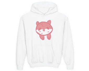 Kids Graphic Hoodie, Pink Corgi Front and Banana Back Print, Youth Pullover