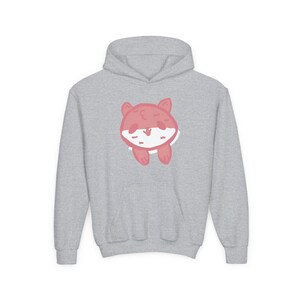 Kids Graphic Hoodie, Pink Corgi Front and Banana Back Print, Youth Pullover 画像 3