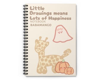 Strawberry Bear Spiral Notebook, Kawaii Journal, BaBaMango Artwork, School Supplies