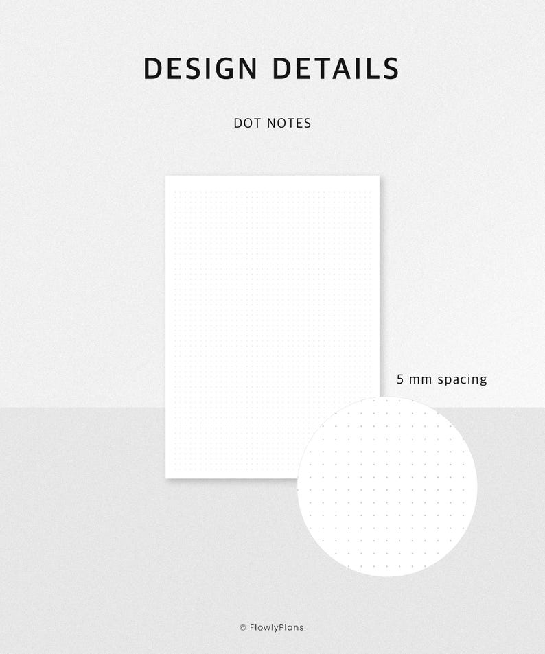 Notes Template Printable A4 US Letter | Lined Dot Grid | Bullet Journal ...