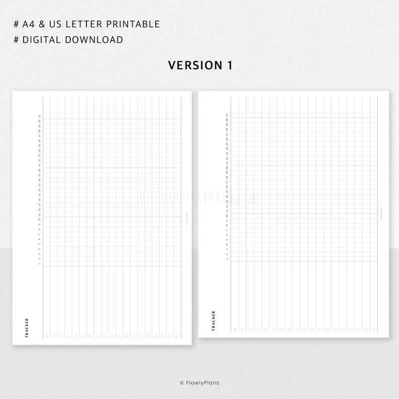 Monthly Habit Tracker Printable | A4, US Letter Landscape Planner ...