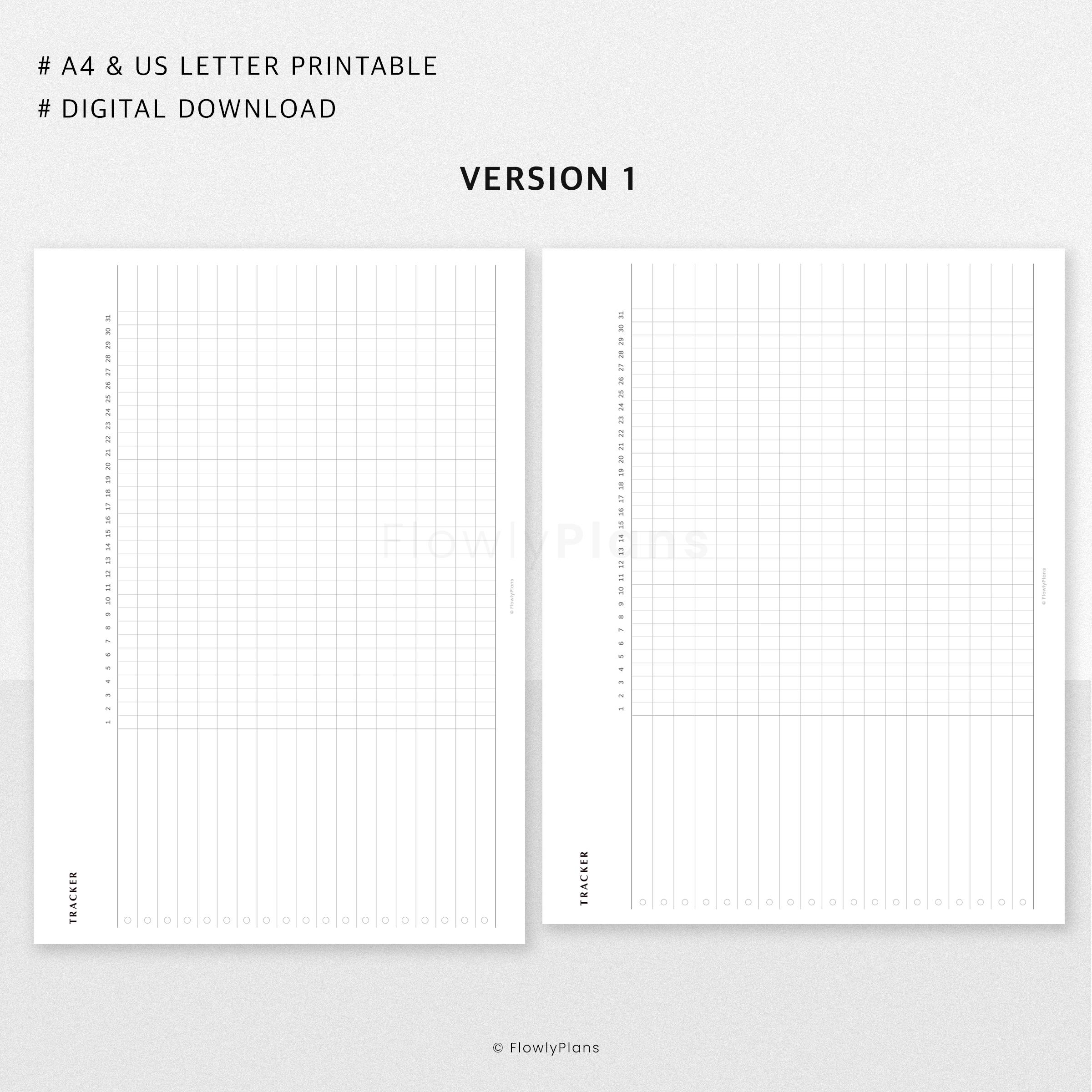 Monthly Habit Tracker Printable | A4, US Letter Landscape Planner ...