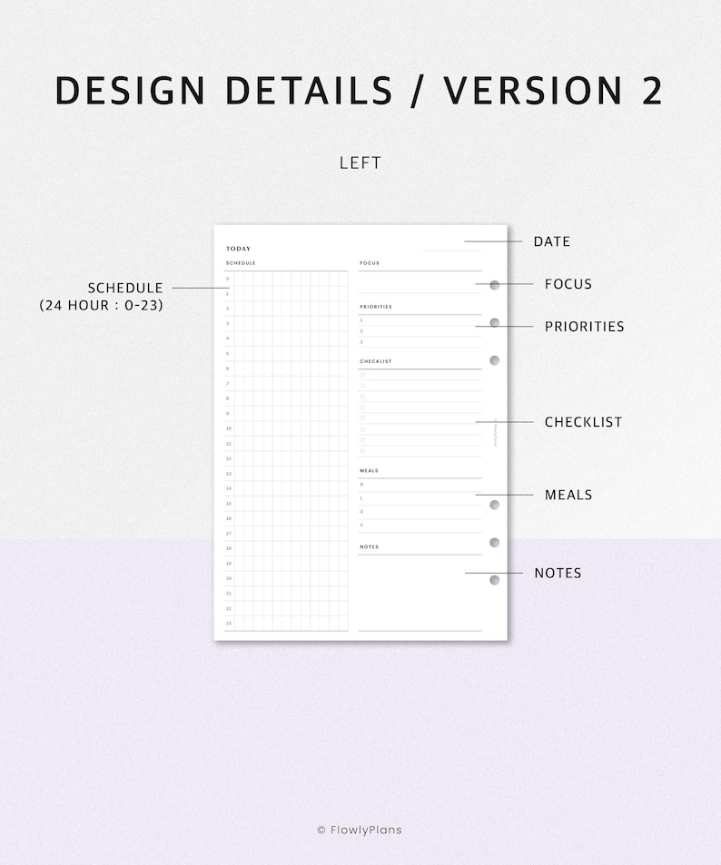 24 Hour Daily Planner Printable | A5 Inserts | Hourly Schedule, Time ...