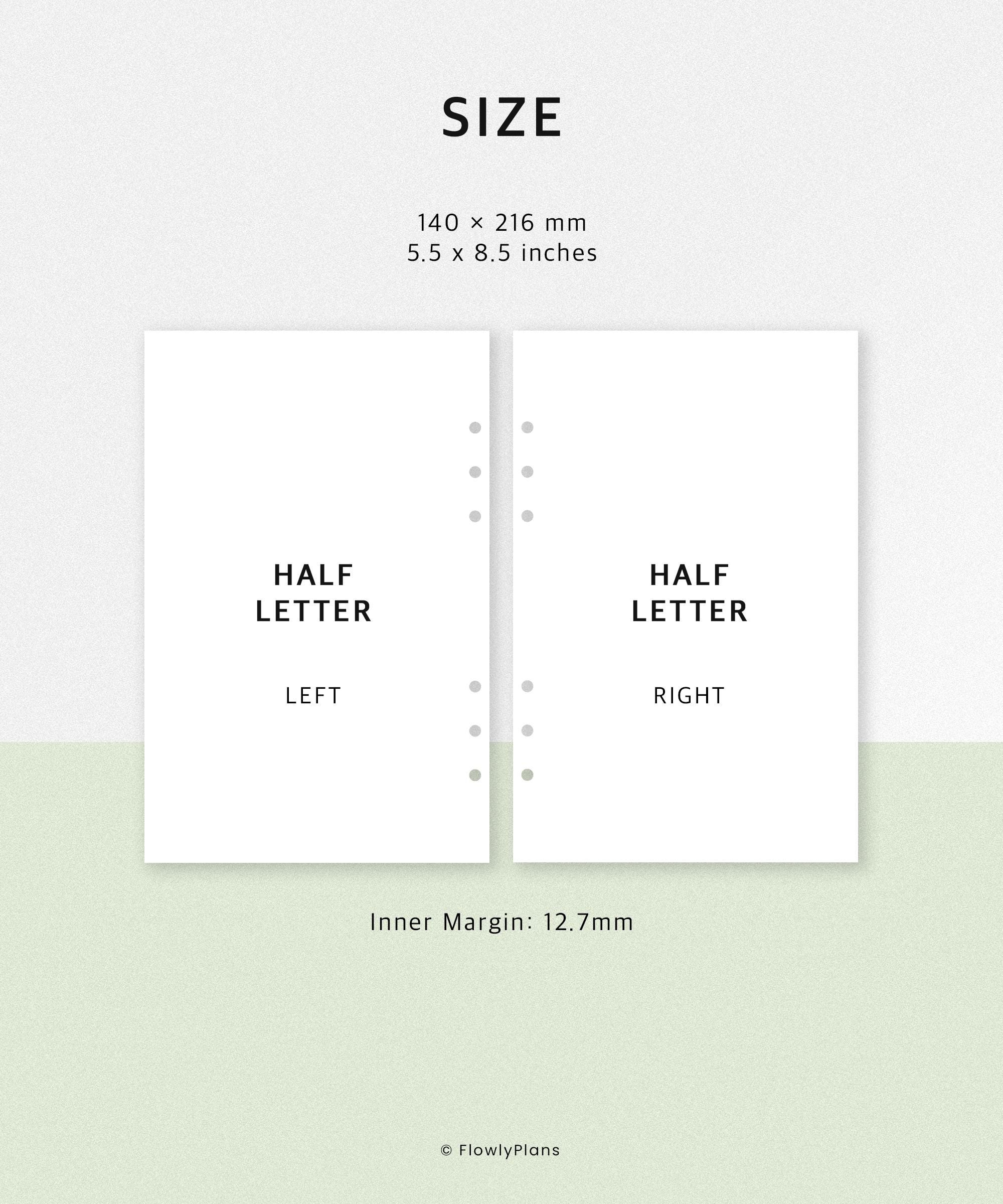 Monthly Overview Printable Planner | Half Letter Inserts | Undated ...