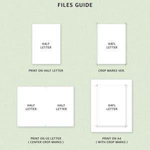 Half Letter Planner Insert Files Guide Printable , HalfLetter Print on Per cut paper A4 Letter