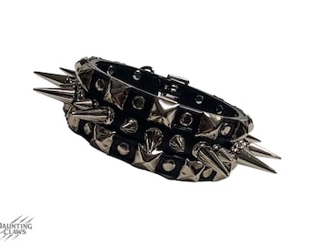 Ijzeren maalstroom met spikes - brede kraag met studs en studs