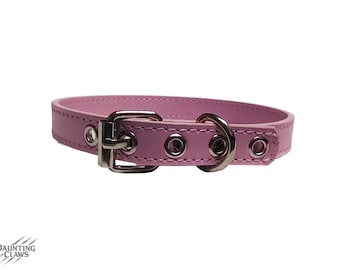 Bubblegum statische kraag - roze nepleren choker kraag, blanco