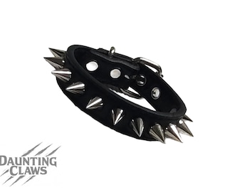 Void & Spite Single Row Spiked Cuff - Black Vegan Leather Spike Bracelet