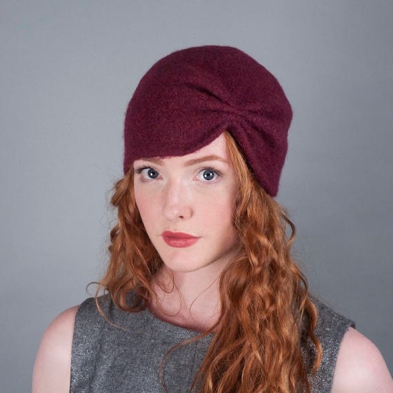 Women S Wool Felt Winter Hat Merino Wool Turban Etsy