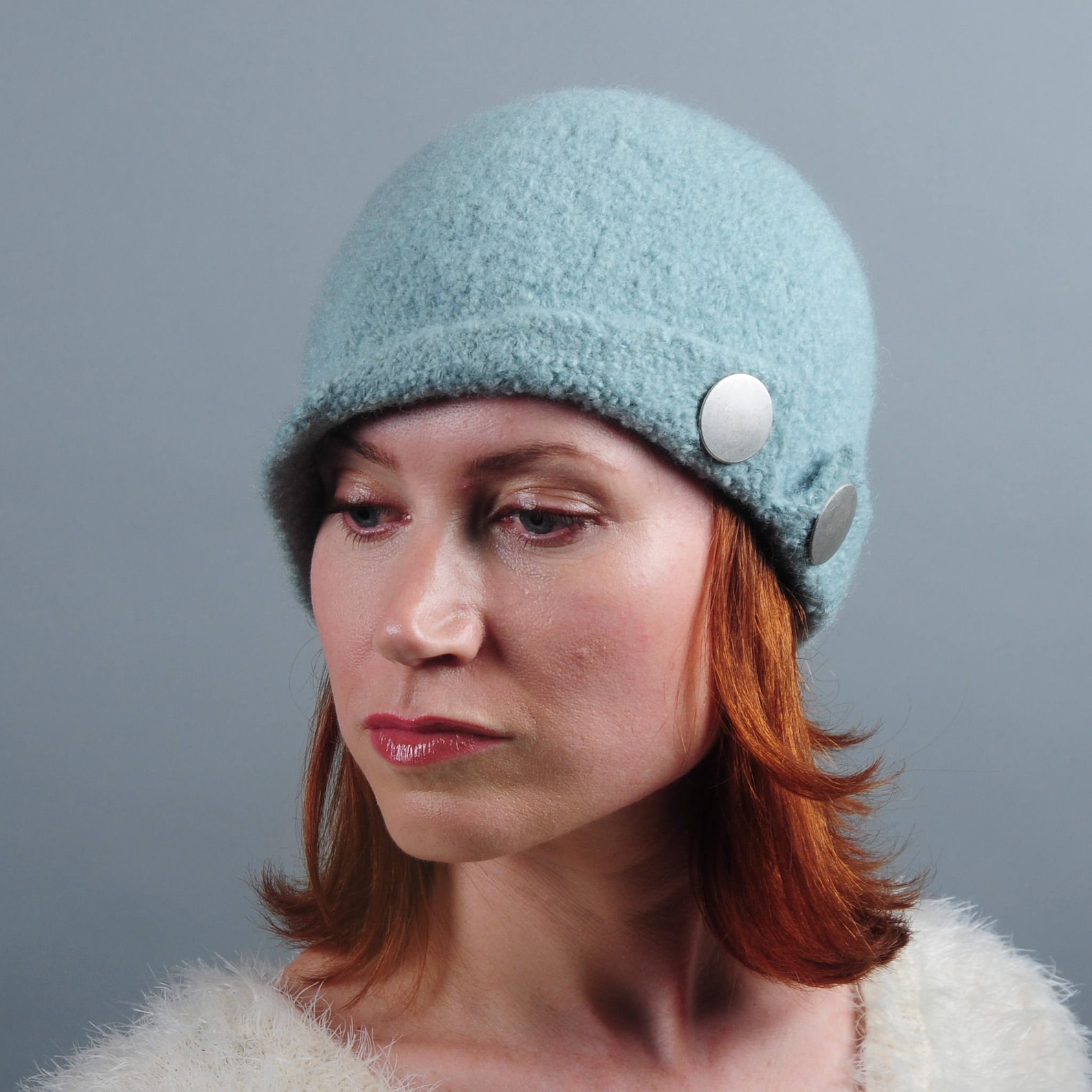 Women's Wool Felt Winter Hat // Merino Wool // Button up Etsy